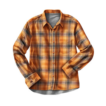 Flannel Shirt. isolated object, transparent background