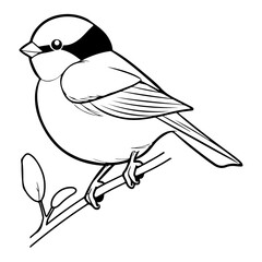 Chickadee icon, Simple illustration of Chickadee icon, bird glyph icon.