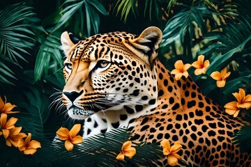 tiger in jungle generated by AI tool