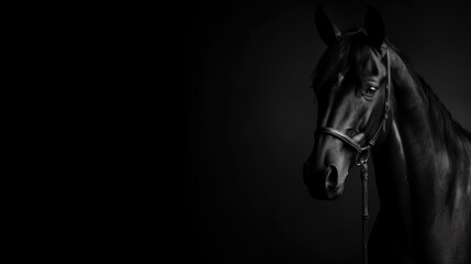 Fototapeta premium schwarzes Pferd