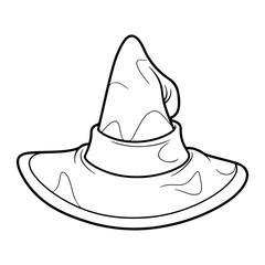 Witch hat logo icon design, Witches Hat Silhouette, Halloween illustration.