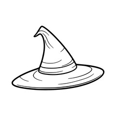 Witch hat logo icon design, Witches Hat Silhouette, Halloween illustration.