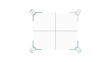 Blank company process chart infographic template as vector with 4 options or SWOT analysis can be used for progress, diagram, annual report, web design. Business concept.