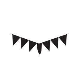 Festive bunting silhouette for shaddow