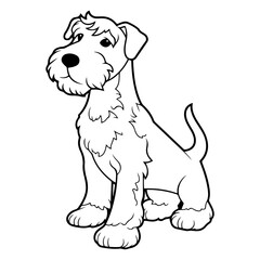 Airedale Terrier, hand drawn cartoon character, dog icon.