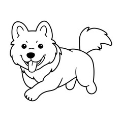 Obraz premium Alaskan Malamute, hand drawn cartoon character, dog icon.