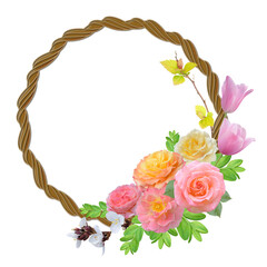 flowers decorative element on transparent background