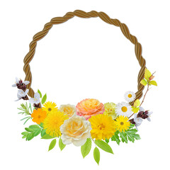 flowers decorative element on transparent background