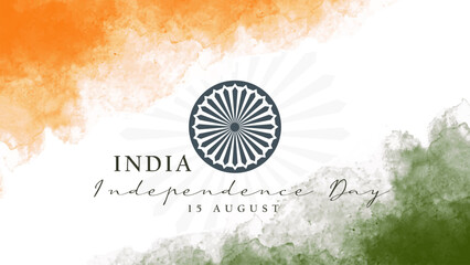 India independence day background vector illustration with watercolor style concept template