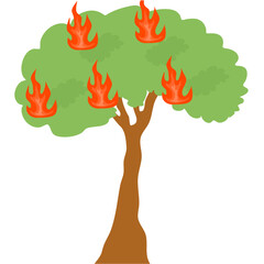 Wildfire Forest Pollution Illustration