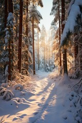 Natural Winter Forest Wallpaper