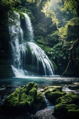Fototapeta na wymiar Natural waterfall wallpaper