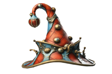 Jesters hat. isolated object, transparent background