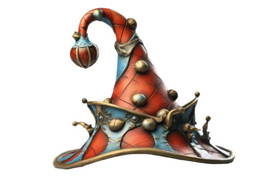 Jesters hat. isolated object, transparent background