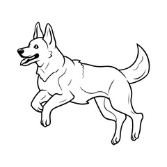 Belgian shepherd, hand drawn cartoon character, dog icon.