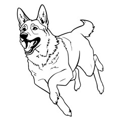 Belgian shepherd, hand drawn cartoon character, dog icon.