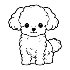 Bichon Frise, hand drawn cartoon character, dog icon.