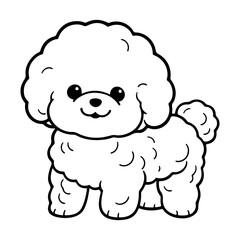 Bichon Frise, hand drawn cartoon character, dog icon.