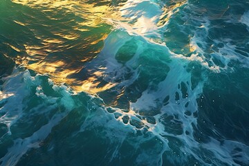 abstract background with sea water vibrant wallpaper style painting Generative Ai