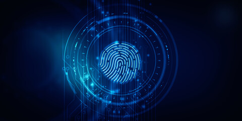 Fingerprint Scanning Technology Concept 2d Illustration