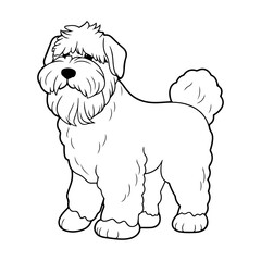 Black Russian Terrier, hand drawn cartoon character, dog icon.
