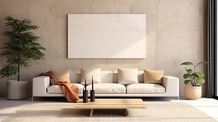 Wabisabi living room style.Generative ai