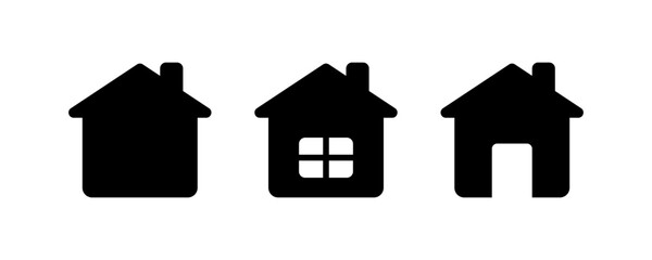 Home icon set. Vector high quality black icons.