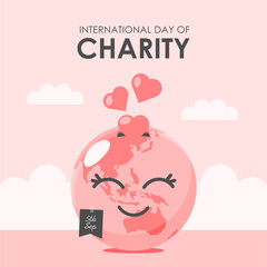 international day of charity poster template vector pink background