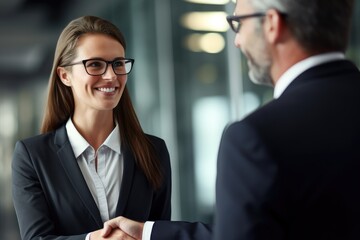 businesspeople standing in an office, generative artificial intelligence 