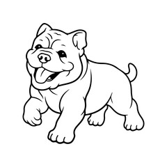 Obraz na płótnie Canvas Bulldog, hand drawn cartoon character, dog icon.
