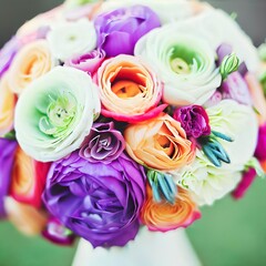 Colorful Wedding Bouquet Beautiful Romantic Flowers
