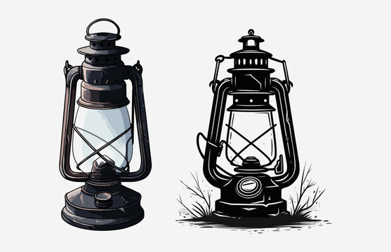 Lantern Kerosene Lamp Vector & Photo (Free Trial)