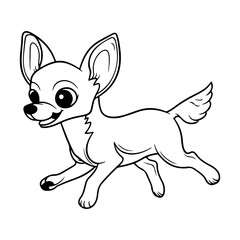 Fototapeta na wymiar Chihuahua, hand drawn cartoon character, dog icon.