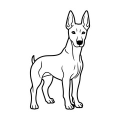 Doberman, hand drawn cartoon character, dog icon.