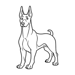 Doberman, hand drawn cartoon character, dog icon.