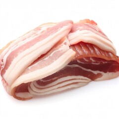 streaky pork isolated on white background