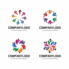 set of community logo vector illustration