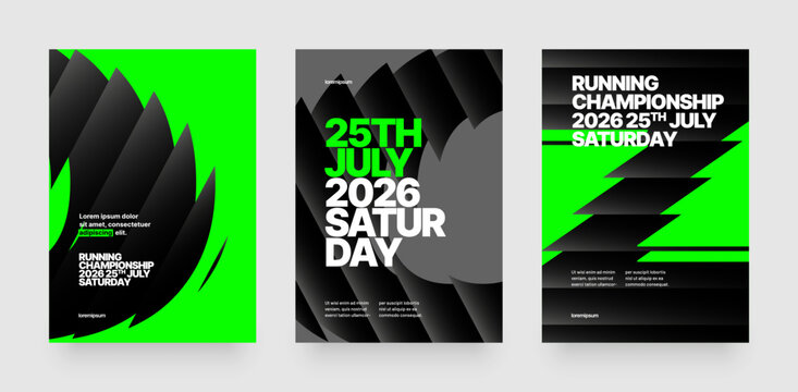 Vector layout template design for run, championship or sports event. Design for flyer, poster, cover, brochure, banner or any layout.