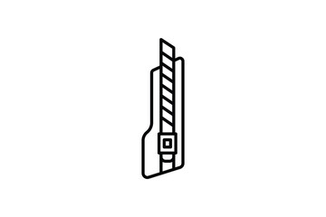 cutter knife icon. Icon related to stationery. line icon style. Simple vector design editable