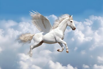 Obraz na płótnie Canvas a winged white horse