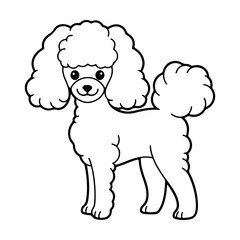 Poodle, hand drawn cartoon character, dog icon.