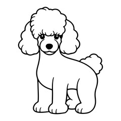 Poodle, hand drawn cartoon character, dog icon.