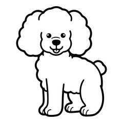Poodle, hand drawn cartoon character, dog icon.