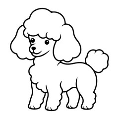 Poodle, hand drawn cartoon character, dog icon.