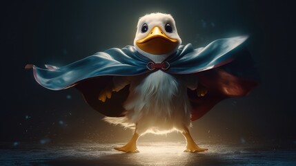 cute superhero duck. Created with Generative AI.