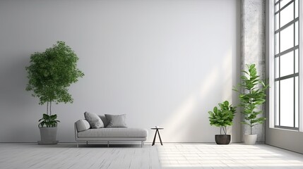 A minimal style modern white empty room. Generative ai