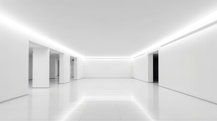 A minimal style modern white empty room. Generative ai