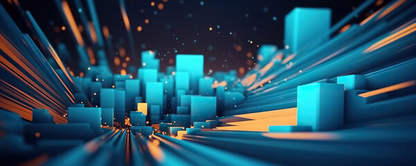 Fototapeta premium Abstract digital background. Data universe illustration. Ideal for depicting network abilities, technological processes, digital storages, science, education, etc.