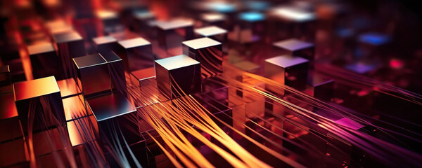 Abstract digital background. Data universe illustration. Ideal for depicting network abilities, technological processes, digital storages, science, education, etc.