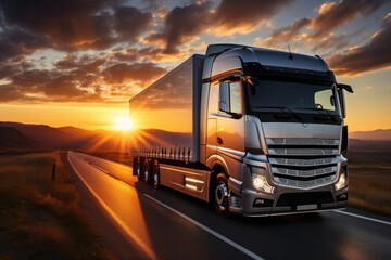 Obraz na płótnie Canvas Large truck on highway